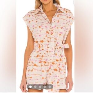 BlankNYC Pink and Orange Tie Romper